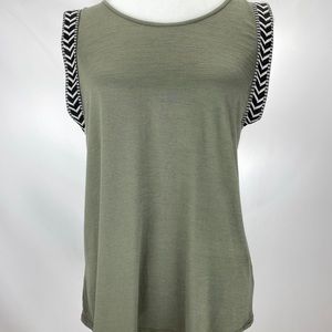 Top with Chevron Trim Sleeves and Back